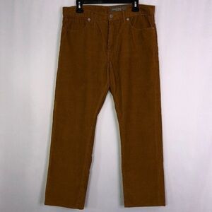 Standard Cloth Skinny Tapered Women Caramel Corduroy Pant Size 34